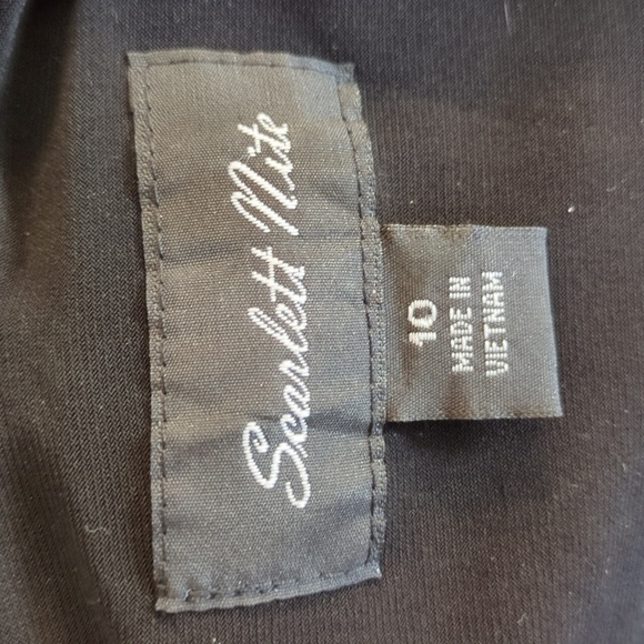 Scarlett Nite Cocktail Dress With Satin Belt, Rhinestone Center Detail - Picture 13 of 15